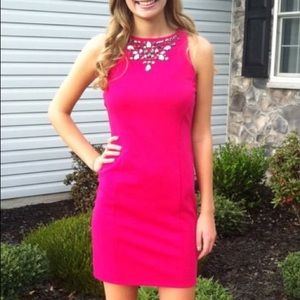 Jennifer Lopez Hot Pink Jeweled Dress